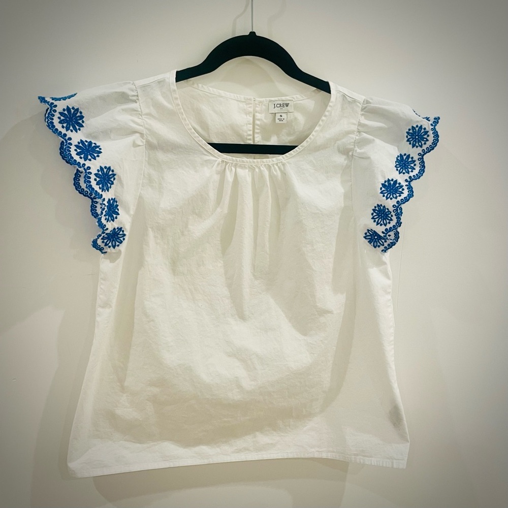 J. Crew Top with Embroidery